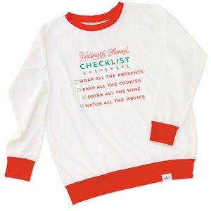 ✨🆕🎄🛷HALLMARK CHANNEL CHECKLIST, WRAP, BAKE, DRINK, WATCH, LS SWEATSHIRT🎄🛷